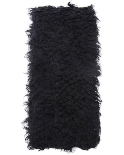 Dries Van Noten Shearling Scarf - Black