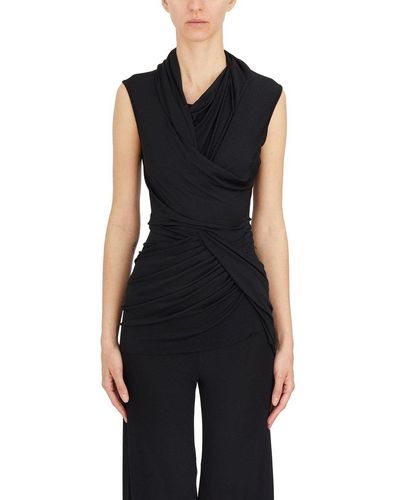 Rick Owens Ruched Sleeveless Top - Black