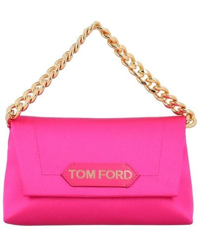 Tom Ford Logo Detailed Tote Bag - Pink