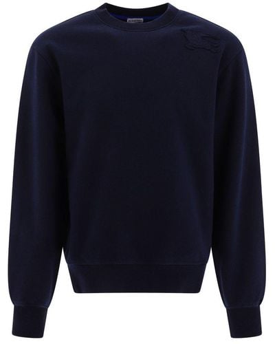 Burberry Ekd-motif Crewneck Sweatshirt - Blue