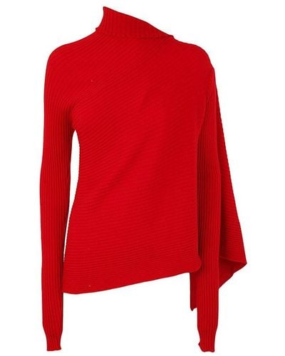 Marques'Almeida Asymmetric Designed Knitted Top - Red