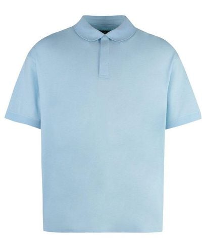 Y-3 Cotton-Piqué Polo Shirt - Blue