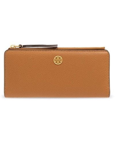 Tory Burch Leather Wallet, - Brown