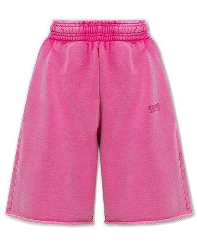 Vetements Pink Shorts With Logo