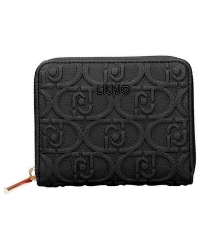 Liu Jo Logo Embossed Zip-around Wallet - Black