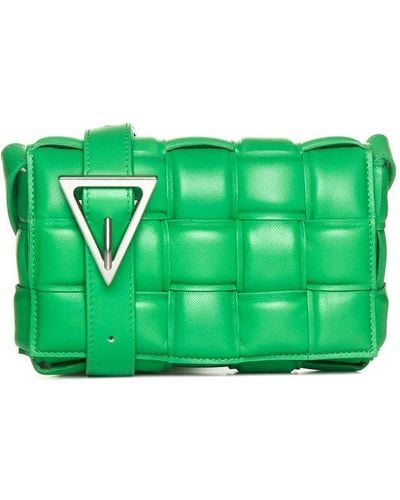 Bottega Veneta Padded Cassette Leather Shoulder Bag - Green