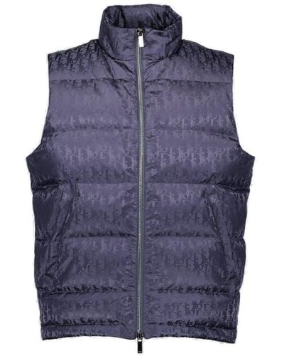 Dior Homme Oblique Sleeveless Down Jacket - Blue
