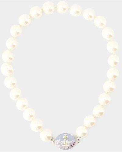 Vivienne Westwood Orb-charm Embellished Necklace - White