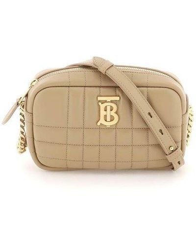 Burberry Quilted Leather Mini 'lola' Camera Bag - Natural
