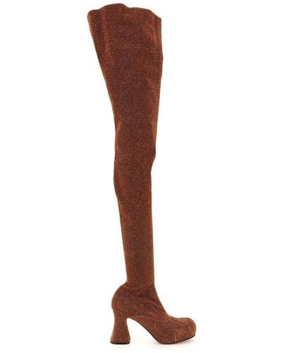 Stella McCartney Duck City Glitter Over-the-knee Boots - Brown