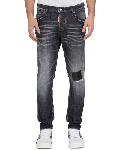 DSquared² Patch Detailed Mid-rise Skater Jeans - Blue