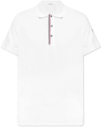 Moncler Stripe Detailed Polo Shirt - White