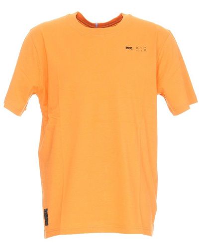 McQ Logo Embroidered Crewneck T-shirt - Orange
