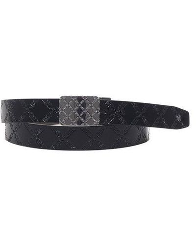 Michael Kors Reversible Empire Logo Embossed Leather Belt - White