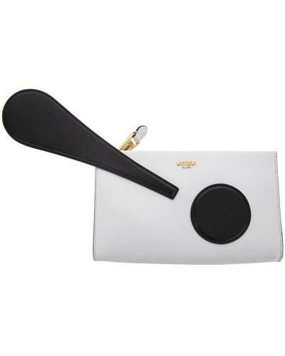 Moschino Exclamation Mark Clutch Bag - White