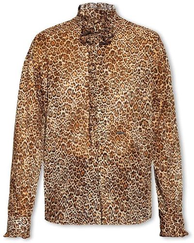 DSquared² Shirt With Animal Motif - Brown