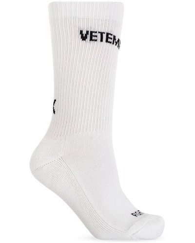 Vetements Socks With Logo, - White