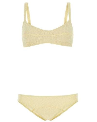 Lisa Marie Fernandez Texture-finished Stretched Bikini Set - Yellow