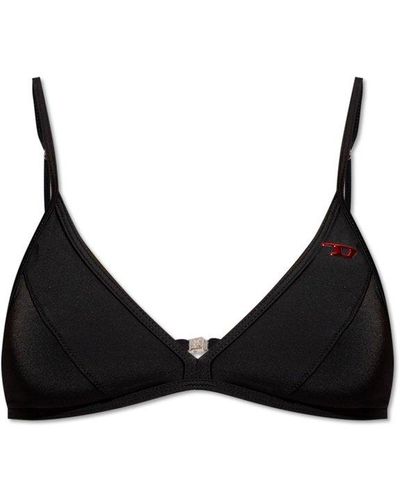 DIESEL Bfb-marisol Logo Plaque Bikini Top - Black