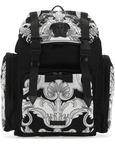 Versace Multicolor Nylon La Medusa Backpack - Black