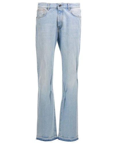 424 Raw-cut Hem Gathered-detailed Jeans - Blue