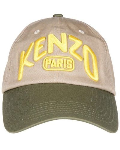 KENZO Logo Embroidered Curved-peak Baseball Cap - Yellow