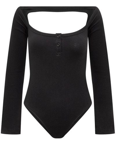 Courreges Hyperbole 90's Rib Bodysuit - Black