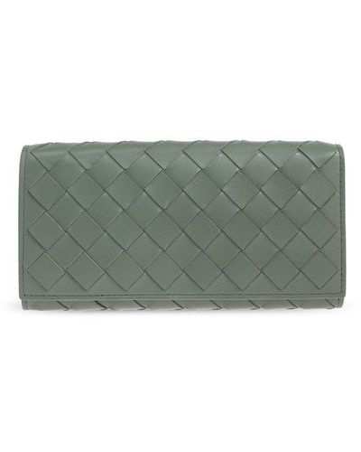 Bottega Veneta Leather Wallet, - Green