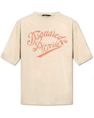 DSquared² T-shirt With Logo, - Natural