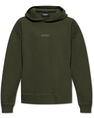 DSquared² Logo Patch Hoodie - Green