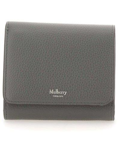 Mulberry Logo Printed Continental Wallet - Grey