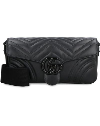 Gucci GG Marmont Chain Linked Shoulder Bag - Black