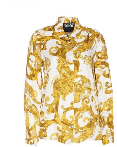 Versace Jeans Couture Watercolour Couture-print Shirt - Metallic