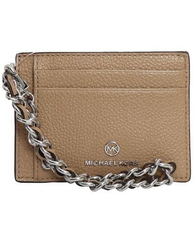 MICHAEL Michael Kors Logo Plaque Chained Small Cardholder - Natural