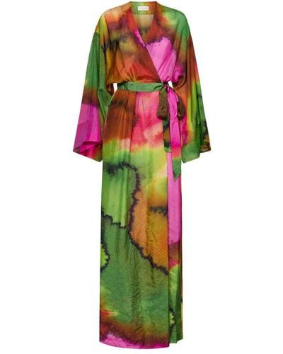 Dries Van Noten Tie-dye Print Long Dress - Multicolour
