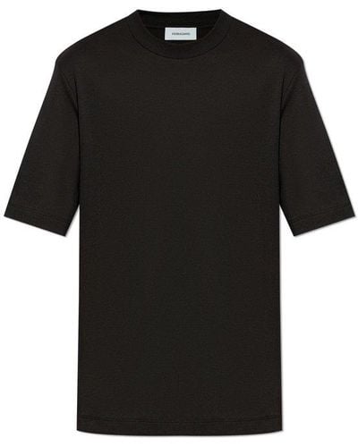 Ferragamo Crewneck Short-sleeved T-shirt - Black