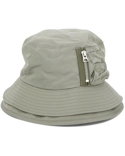 Sacai Pocket Detailed Bucket Hat - Gray