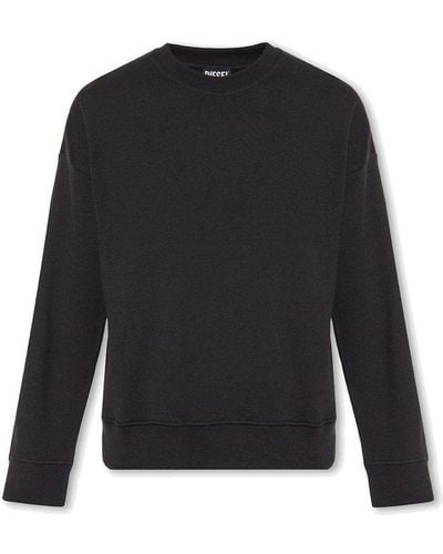 DIESEL 's-rob-megoval' Sweatshirt With Logo, - Black