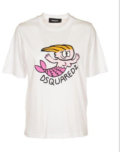DSquared² Graphic Printed T-shirt - White