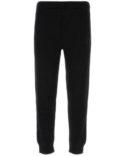 Prada Mid-rise Fine-knitted Track Trousers - Black