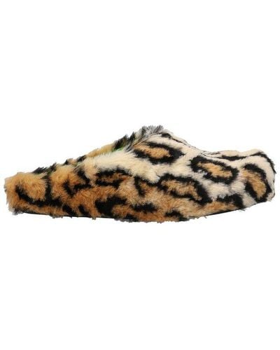 Marni Leopard-printed Slip-on Slippers - Multicolour