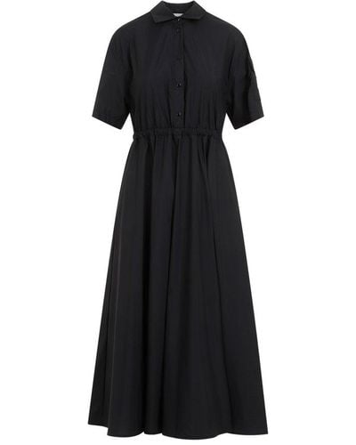 Moncler Poplin Midi Shirt Dress - Black