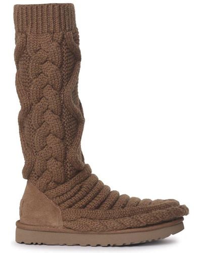UGG Classic Tall Chunky Knit Boots - Brown