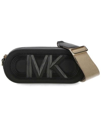 Michael Kors Mk Logo Zipped Clutch Bag - Black