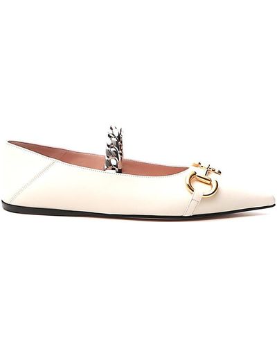 Gucci Ballet Flats With Horsebit - White