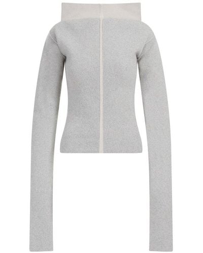 Rick Owens High-neck Knitted Pullover - Gray