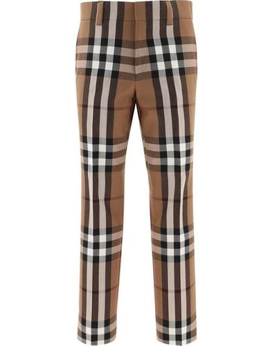 Vintage Check Cotton Trousers in Antique Yellow  Men  Burberry United  States  cell image 2 trouser  Mens shorts outfits Short outfits Mens  outfits