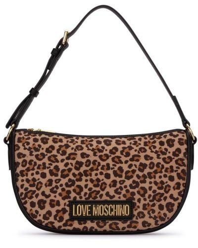 Love Moschino Leopard Printed Top Handle Bag - Brown