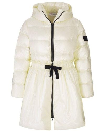 RED Valentino Red Pleated Zip-up Padded Coat - White