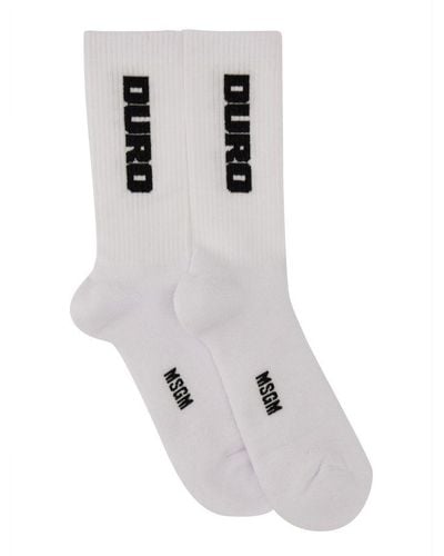 MSGM Sock With Logo - White
